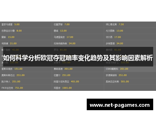 如何科学分析欧冠夺冠赔率变化趋势及其影响因素解析